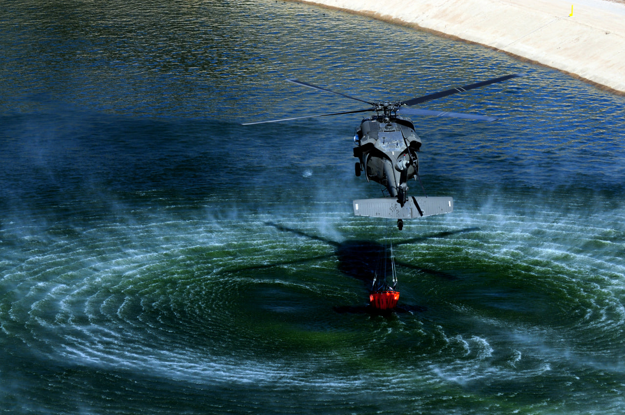 UH-60L Black Hawk helicopter with Bambi Bucket
