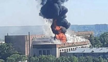 The Optical Plant of the russian Military-Industrial Complex On Fire Near Moscow