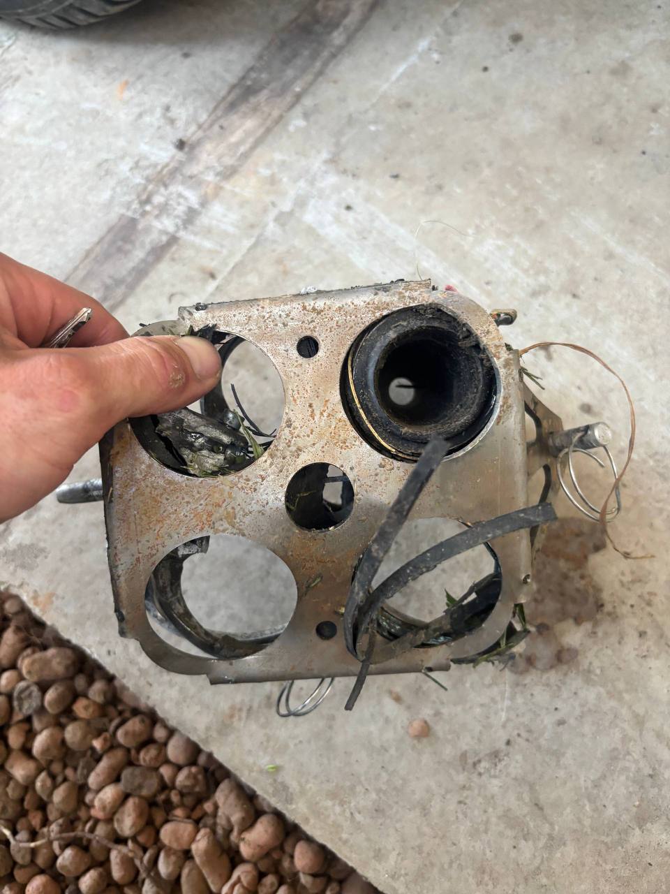 Debris from the rocket launcher fitted to the FP-1/2  / Open source photo
