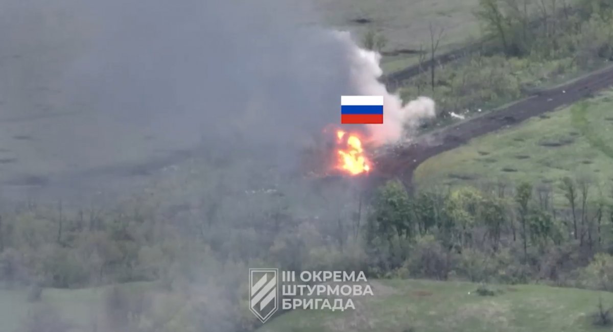 Russian tanks on fire, Bakhmut, May 2023 Defense Express The UK Defense Intelligence: UAV Attack on russia's Seshcha Air Base Puts Strategic Assets at Risk