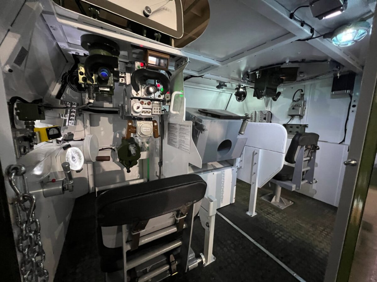 T-72EA tank simulator hardware on the inside, May 2023