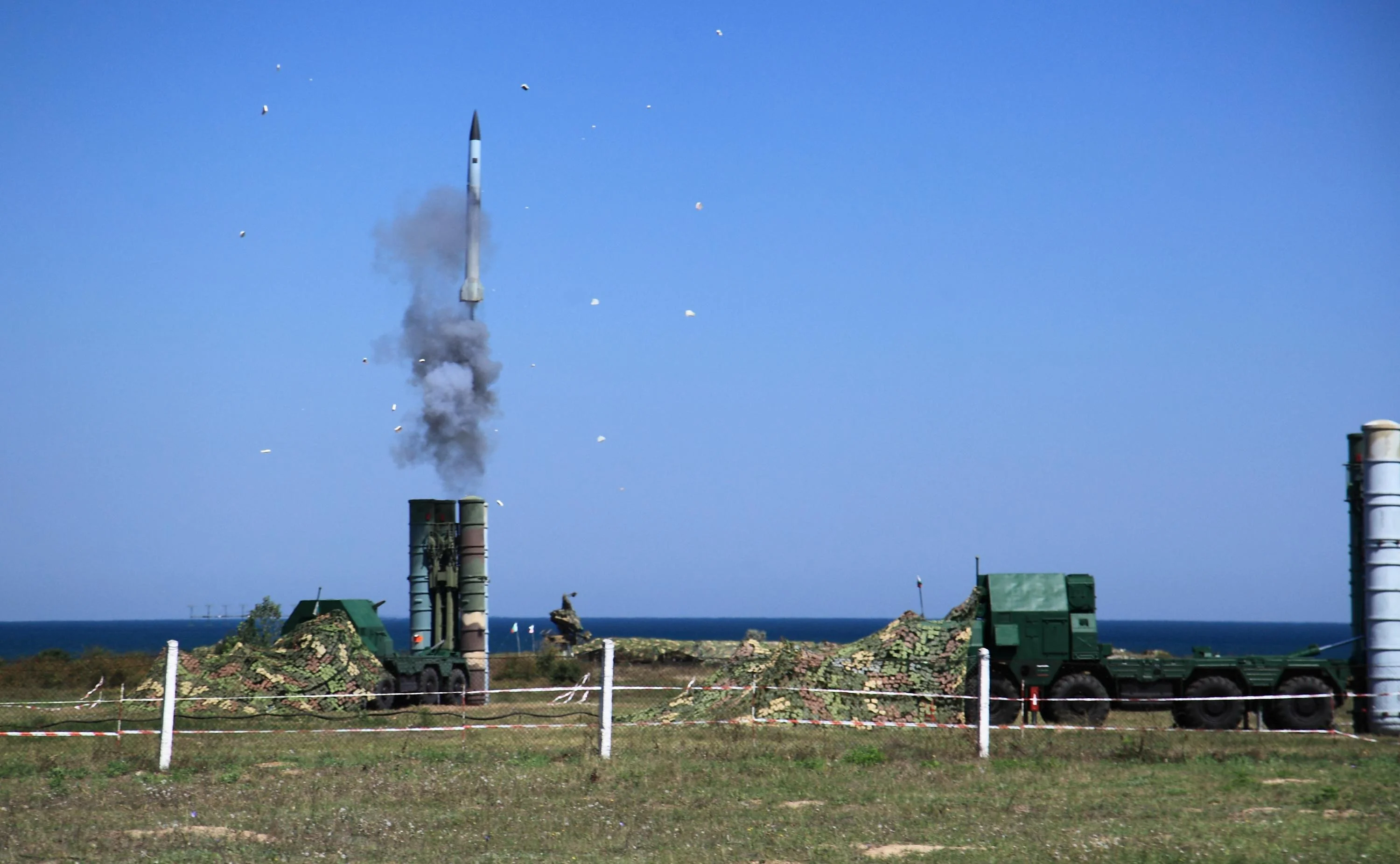 Bulgarian S-30PMU anti-aircraft missile system at a live fire training in 2015