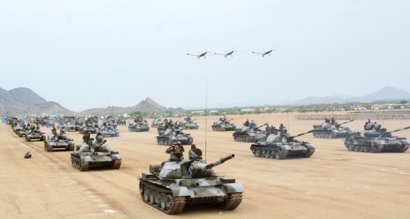 The eritrean army on a military parade