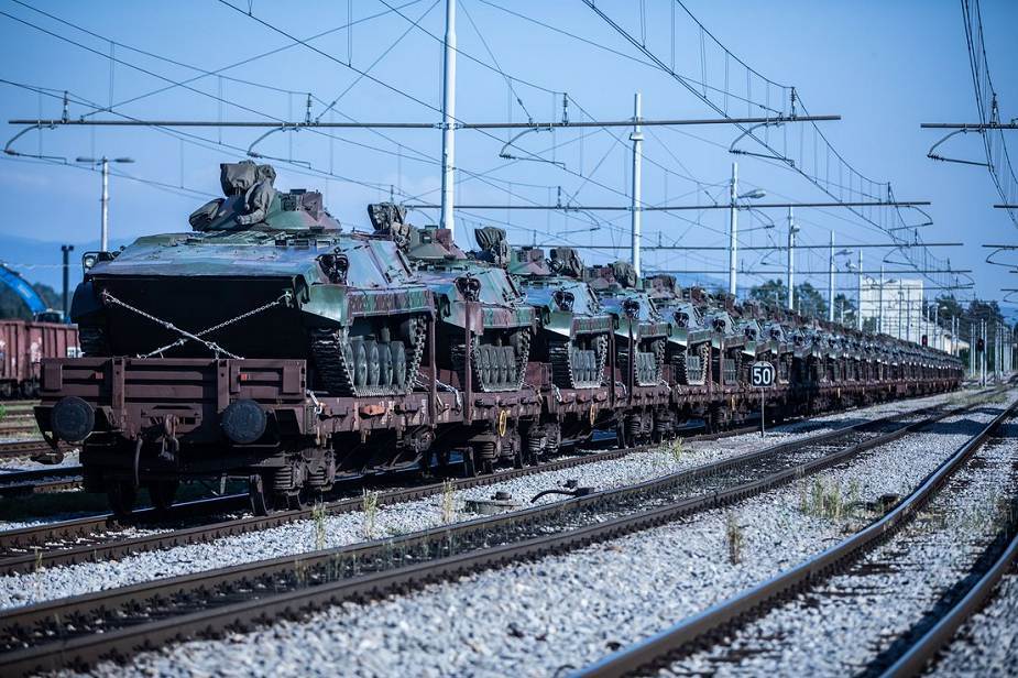 Transportation of M80A BMP from Slovenia, June 2022. Photo credits: 24ur.com
