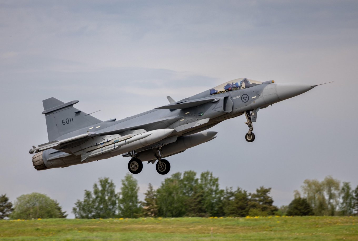 Gripen fighter armed with Meteor missiles