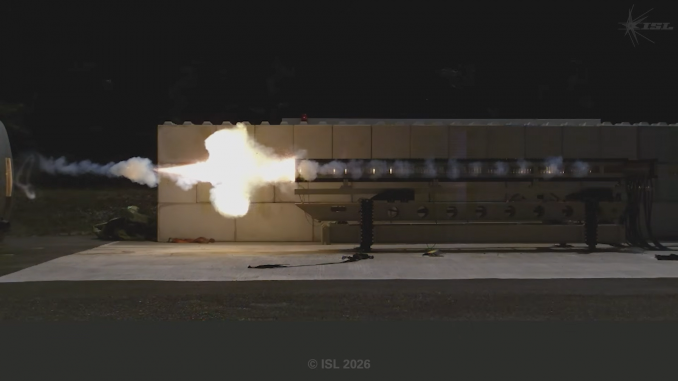 First railgun shot at new range / Video frame