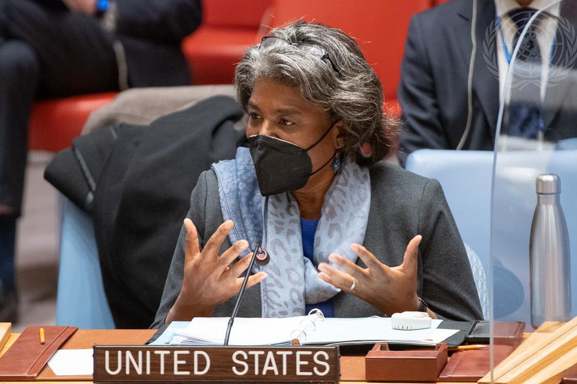 N Security Council held a Session on Russia’s Threat Against Ukraine, Linda Thomas-Greenfield, permanent representative of the United States to the United Nations, Defense Express