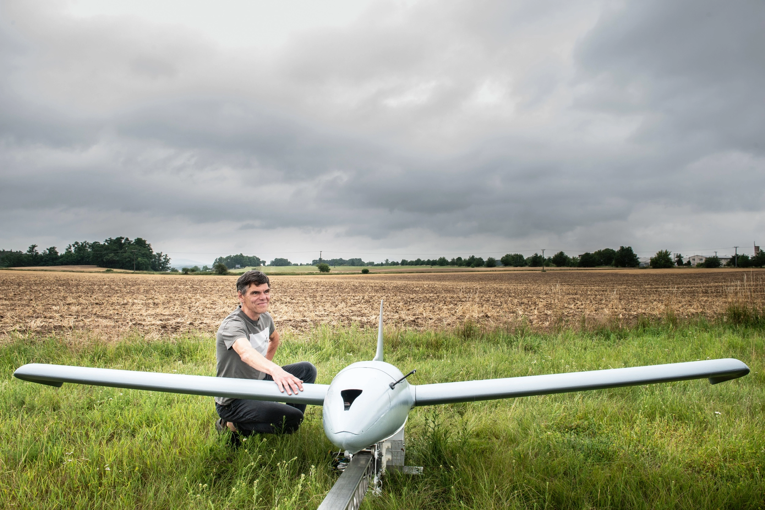 Czech businessman Dalibor Dedek with Bivoj reconnaissance drone