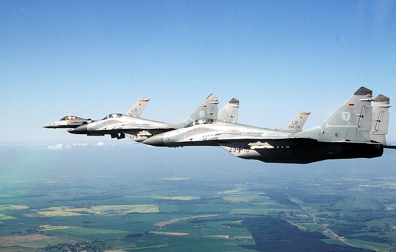 MiG-29 fighters from the German Air Force alongside F-16/ Archive photo credit: Marcus Rott, Bildarchiv