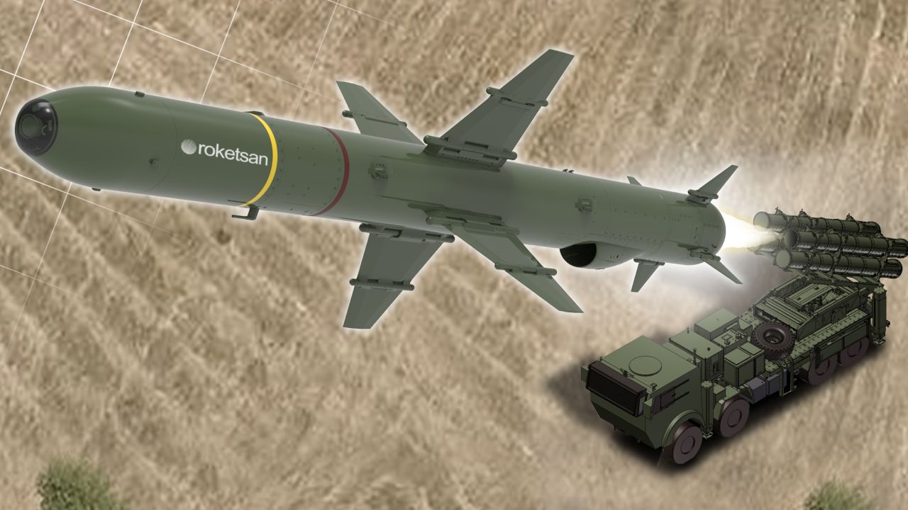 Launch of a KARA Atmaca cruise missile from a ground-based launcher