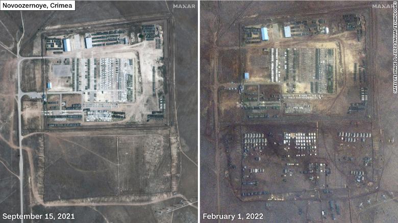 Satellite Imagery Proves Russia Deploys Army to Ukrainian Border, Defense Express, The satellite images show build-up of Russian military forces in Novoozerne, Crimea, with an area of tents being erected