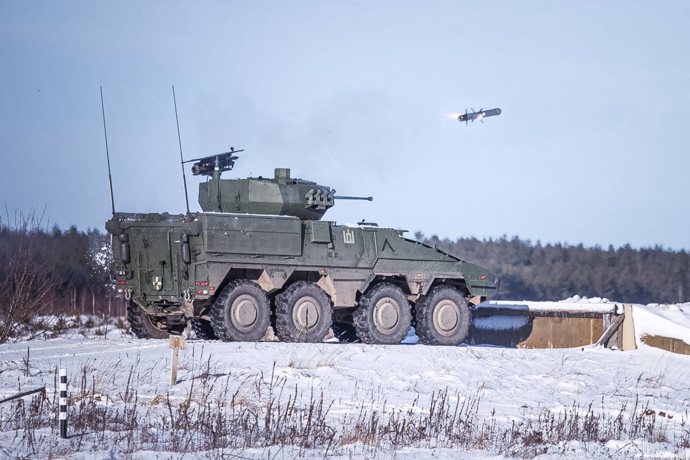 Spike LR2 launch from Vilkas IFV / Photo credit: Lithuanian Armed Forces