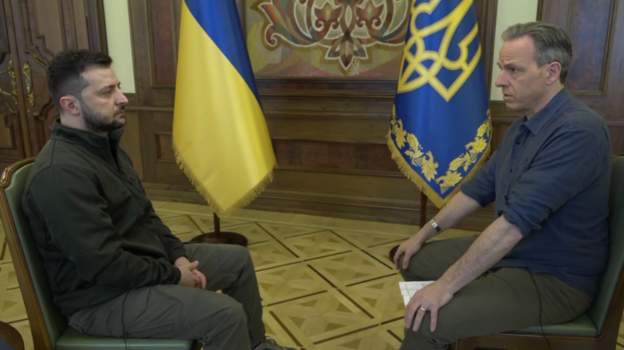 Ukrainian President Volodymyr Zelensky gave an interview to CNN, photo - printscreen from video interview to CNN