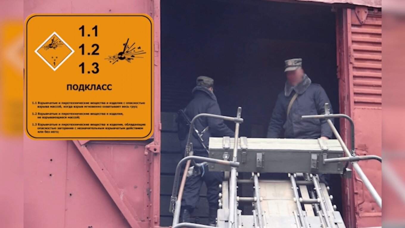 russians unloading ammunition from an enclosed wagon