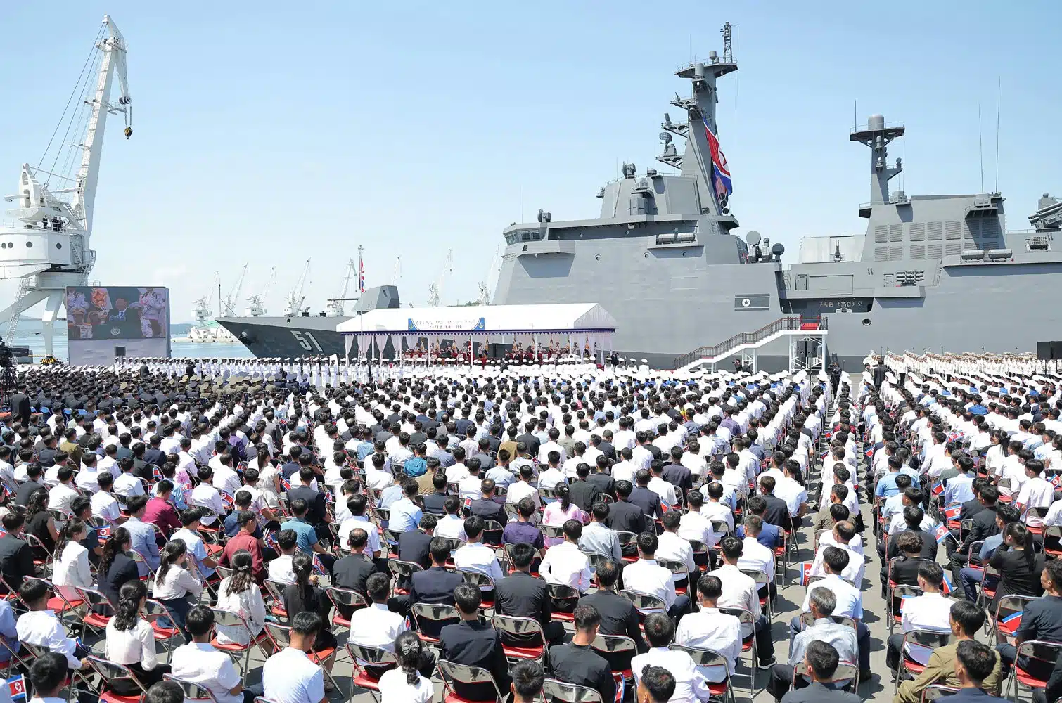 North Korean destroyer Choe Hyon commissioning, June 2026 / Open source photo