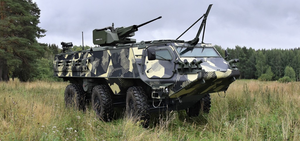 Patria 6x6 armored personnel carrier with Cockerill CLWS combat module