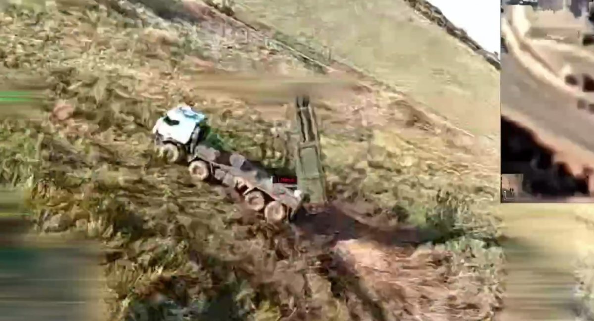 Just Moments Before Azov Destroyed the Sarma MLRS With a Hornet Strike Drone / Video screenshot