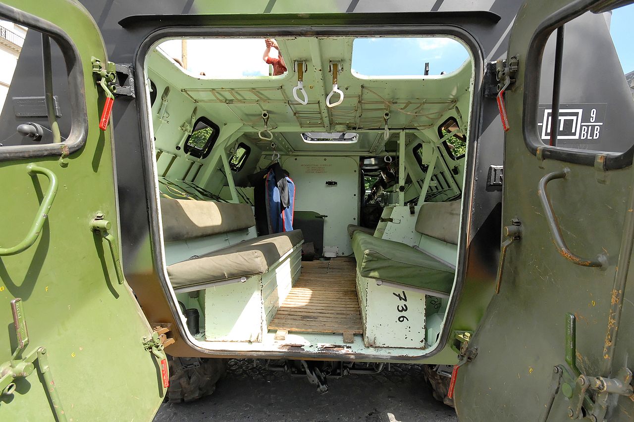 Interior of a VAB personnel carrier, Defense Express