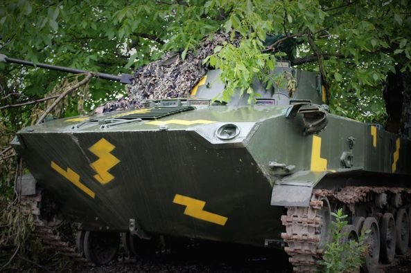 The 59th Motorized Brigade of the Armed Forces of Ukraine actively use captured Russian equipment including BMD-2 airborne infantry fighting vehicle, Defense Express