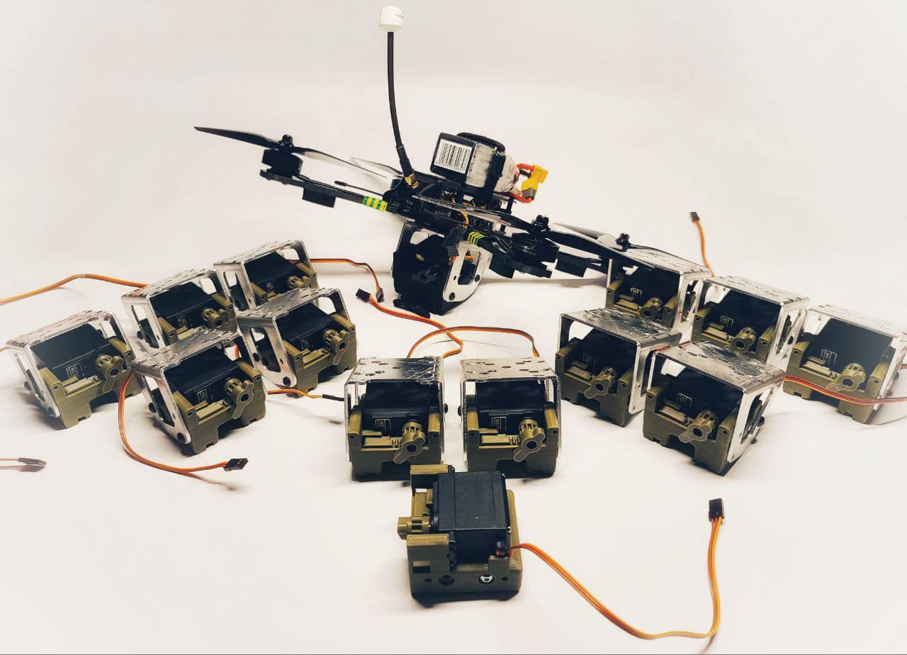 An FPV-drone with an automated release mechanism developed by Steel Hornets