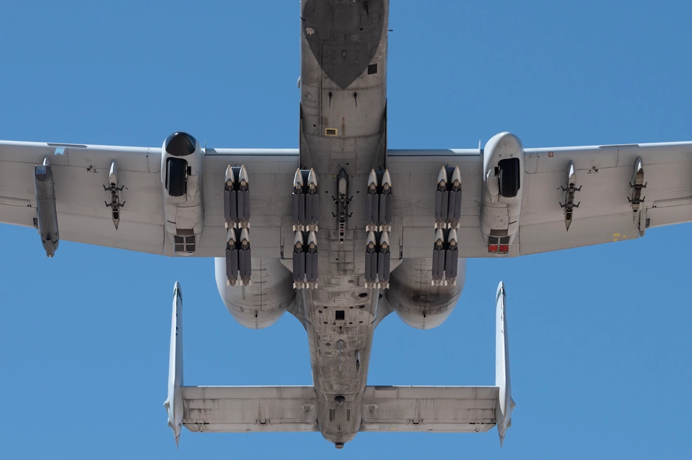 The A-10 attack aircraft with 16 bombs at once