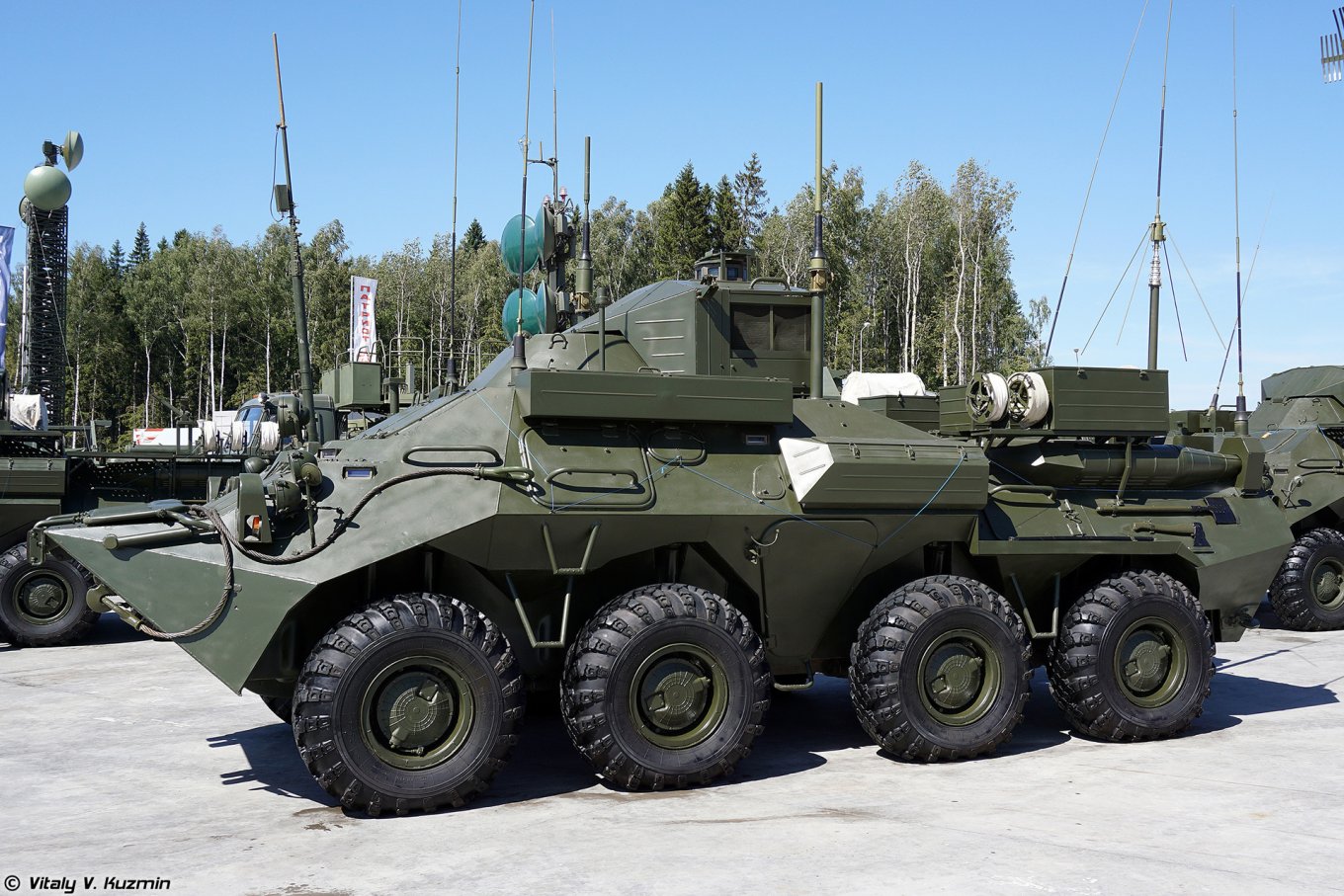 Russian military command and control vehicle R-149МА1 at an exhibition