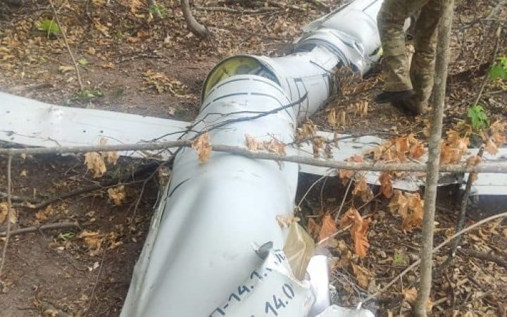 One of russia's cruise missile that was downed by Ukrainian air defense units, Ukraine Under Next russia’s Missile Attack, Air Force destroys 18 Russian cruise missiles, But Almost 1.5 million Consumers Remained Without Electricity,Defense Express