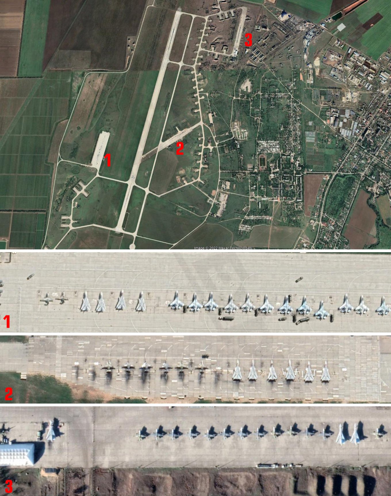 Gvardeyskoye airbase, Maxar satellite image for June 2021, Defense Express
