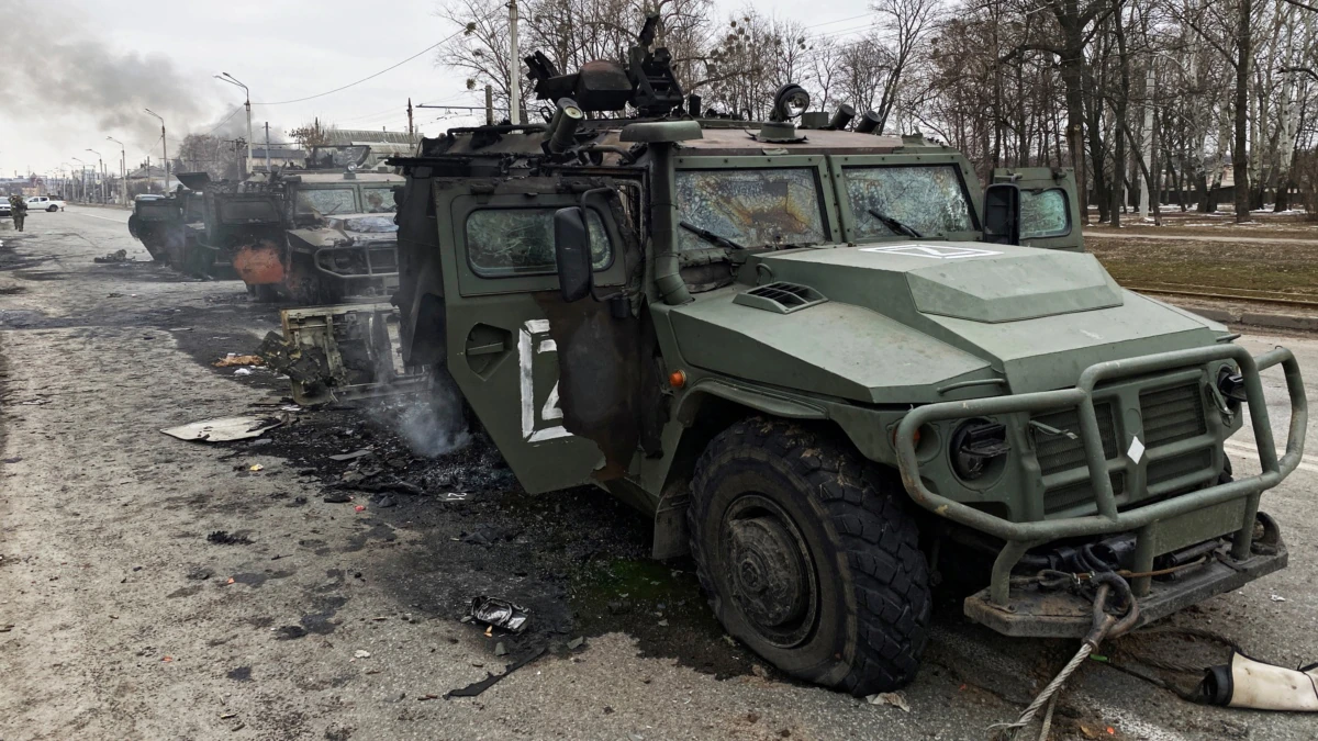 Russian APC Tigr, that was destroyed in Ukraine