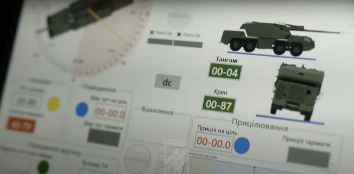 Some of the data provided by the DITA's on-board electronics for to the crew / Defense Express / Czech Newest DITA Howitzer Went to Famous Ukrainian Azov Brigade