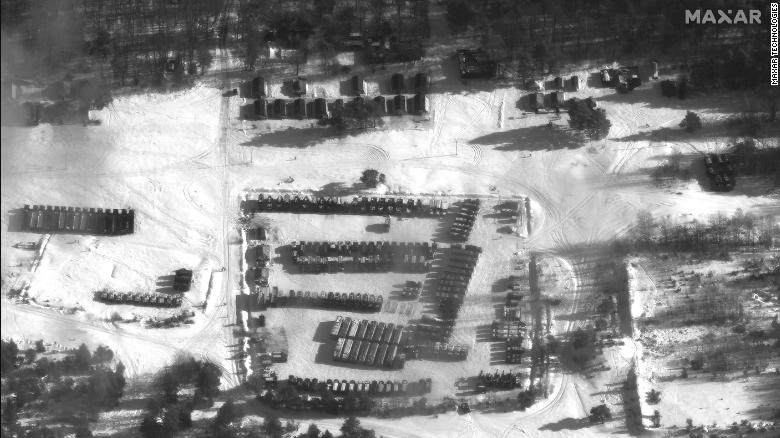 Defense Express, Osipovichi training area in central Belarus, one of the spots where joint drills take place, Maxar