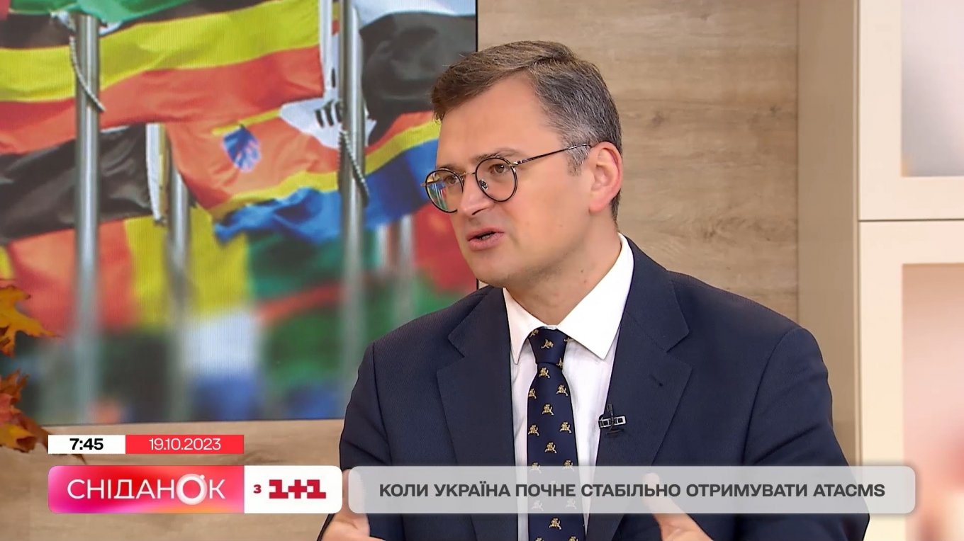 Minister of Foreign Affair Dmytro Kuleba at 1+1 TV studio