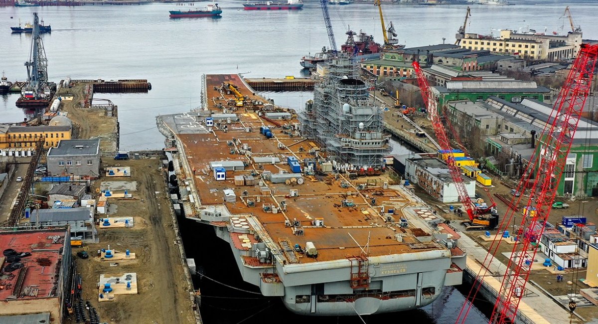 After Eight Years Underwater russia Lifts PD-50 Dry Dock Sunken in Admiral Kuznetsov Accident, Defense Express