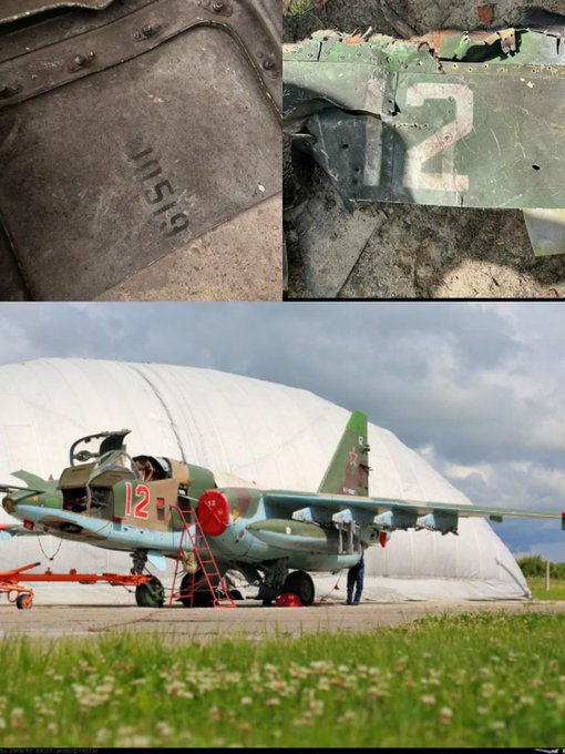 Russian AF loss verified with the discovery of wreckage from Su-25 s/n 12 Red/RF-93027 in Kyiv Oblast. Aircraft believed to have been lost in Feb/Mar, Defense Express