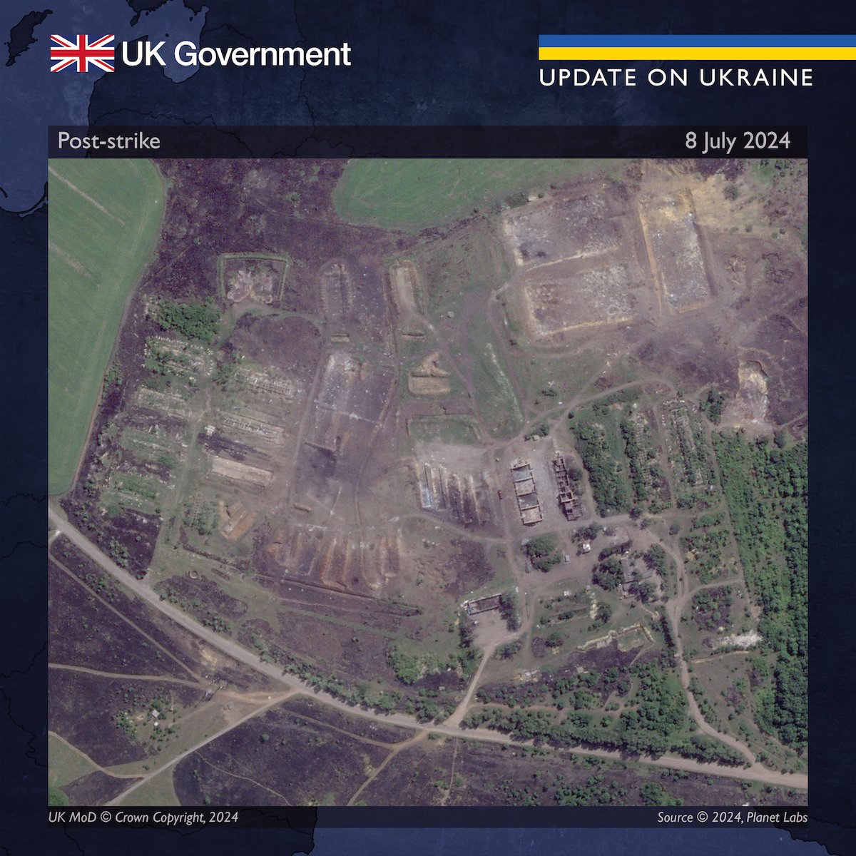 Defense Express The UK Defense Intelligence Reveals the Results of Ukrainian Strike on July 7 (Satellite Images)