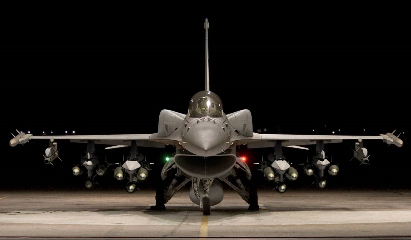 F-16 carrying a TER-9/A Triple Ejector Rack
