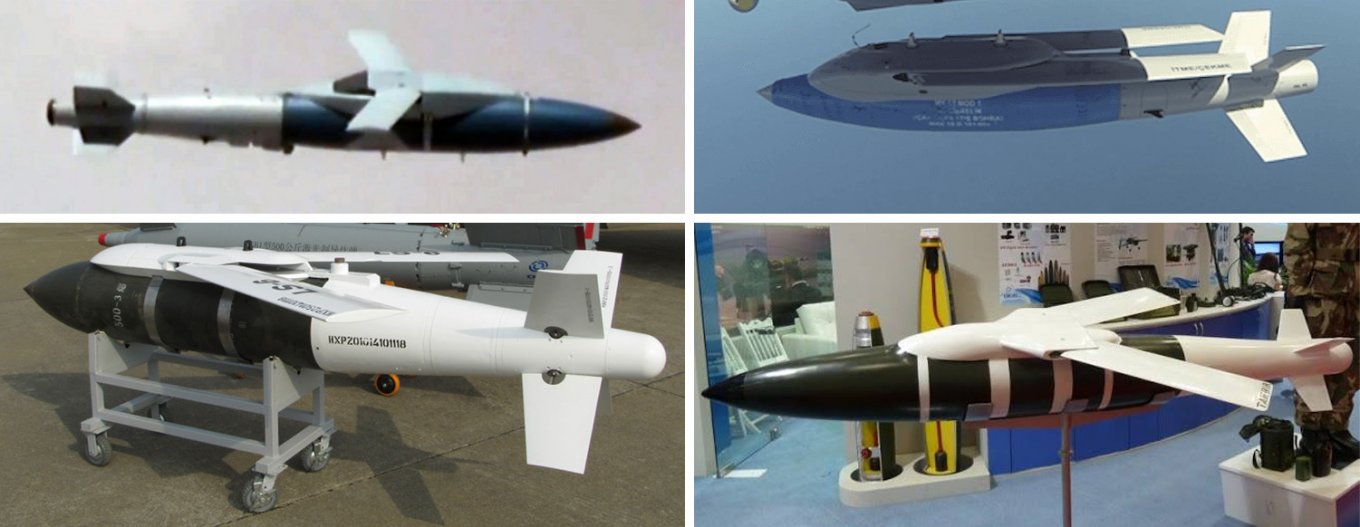 JDAM ER, KGK, Takbir, LS-6 (from upper left image clockwise) / Open source photo