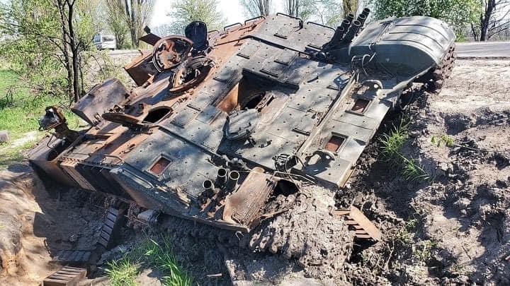 russian military vehicle,  that was destroyed in Ukraine / photo for illustration