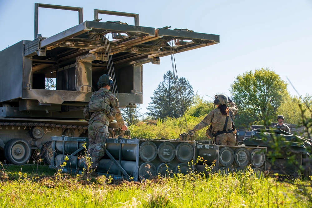 M270 MLRS and GMLRS missile pods