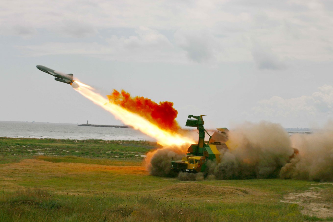 P-15 Termit launch from a Rubezh coastal defense system in 2010
