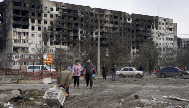 One of the residential buildings in Mariupol, that was destroyed by russian troops