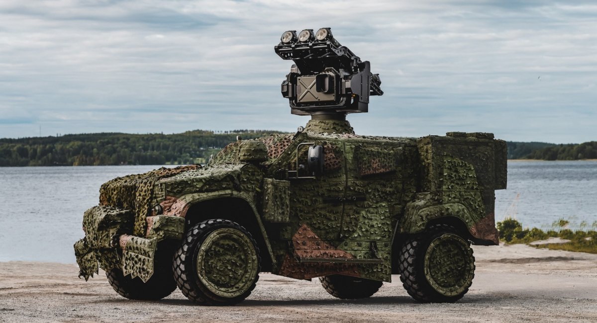 Mobile air defense system by Sweden’s Saab, equipped with an RBS 70 MANPADS turret