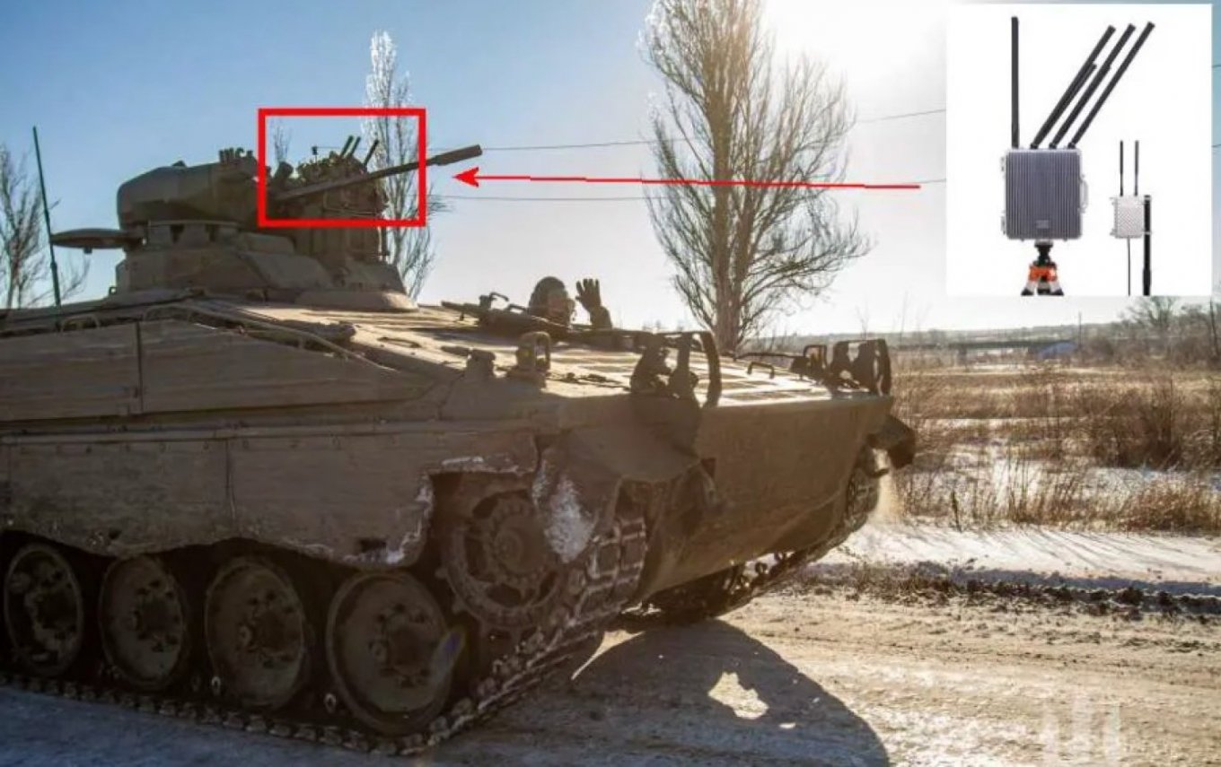 Allegedly, a Marder 1A3 Infantry Fighting Vehicle of Ukrainian army equipped with Sania counter-drone system