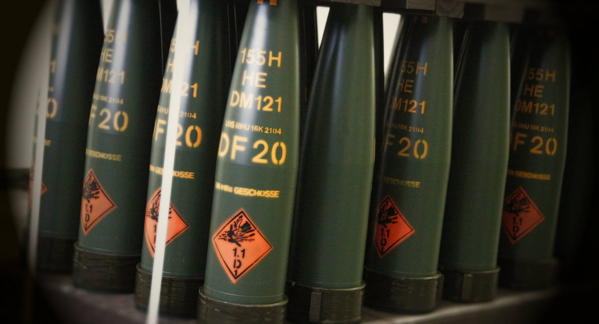 Rheinmetall Sells Its Civilian Business While Before russia's War Against Ukraine Was Closing Down Its Weapons Production, 155-mm shells manufactured by Rheinmetall