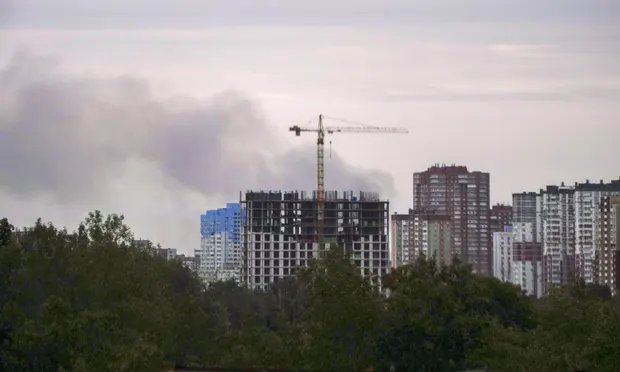 Smoke rises after Russian missile strikes in Kyiv, Ukraine, Sunday, June 5, 2022, Defense Express