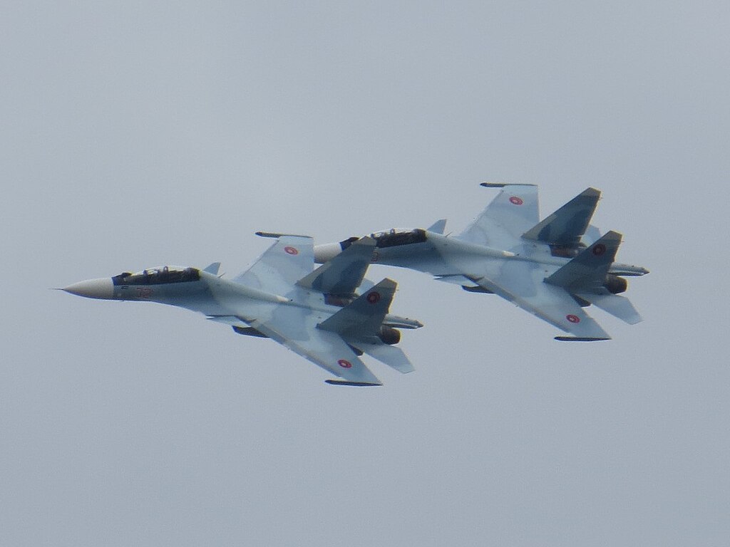 Two of the four Su-30SM fighters of the U.S. Air Force