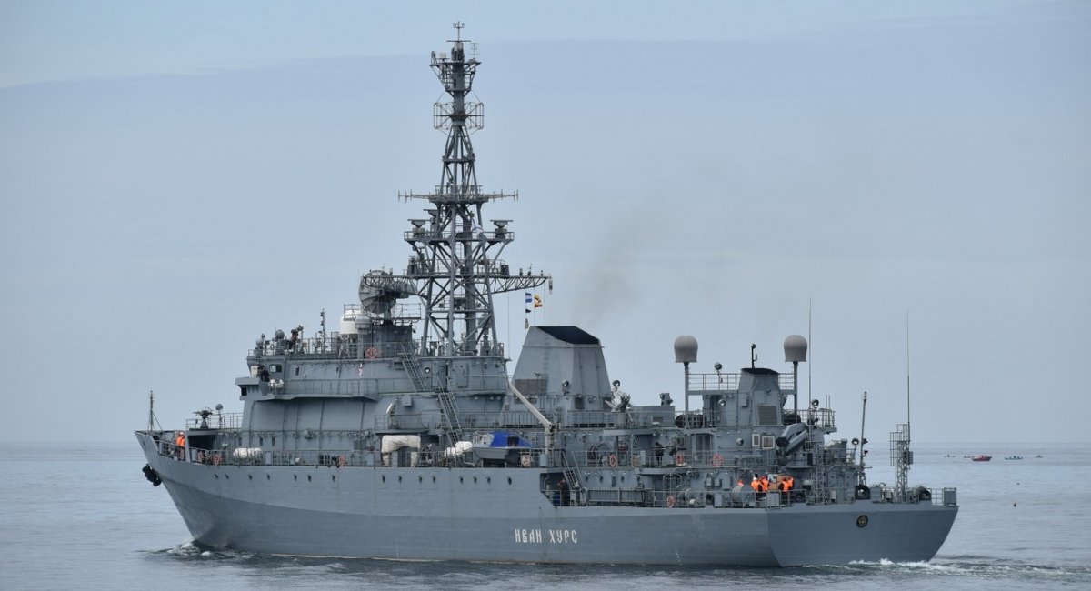The Ivan Khurs reconnaissance ship, Successful Attack on Ivan Khurs Reconnaissance Ship Shows That Ukrainian USV Can Now Reach russian Ships Everywhere in the Black See, Defense Express