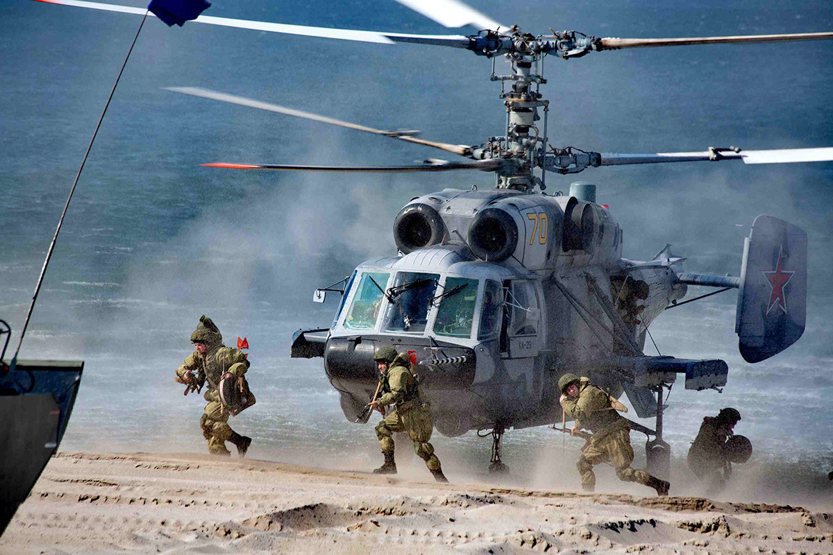 Ka-29 during military exercises in russia
