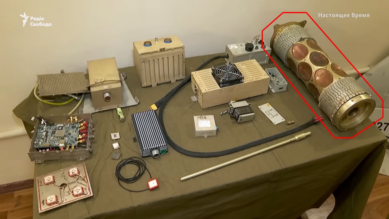 Electronic parts found inside a Shahed-136