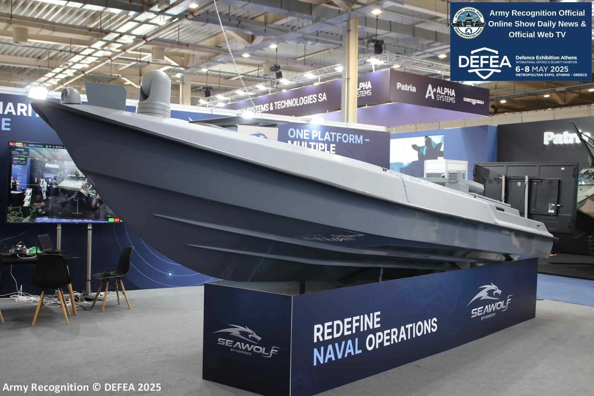 Presentation of the Seawolf naval drone by Ukraine’s Nordex / Defense Express / How Large a Naval Drone Must Be to Carry Four AIM-9 Missiles and a 12.7mm Machine Gun